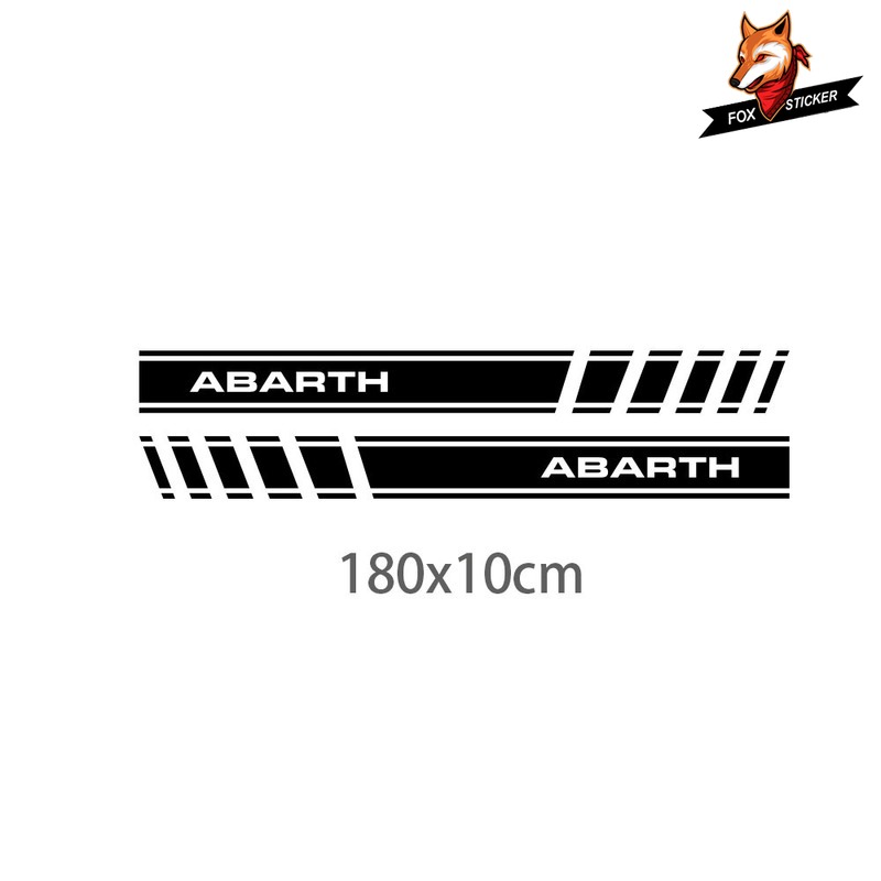 Fiat 500 Logo Side Skirt Decals (Pair) - Customizable Colors For Abarth Sporting Graphics