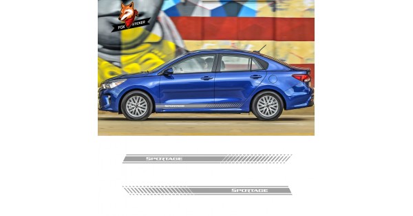 car Vinyl Graphics Sportage Racing Side Stripes Decals Stickers for Kia ...