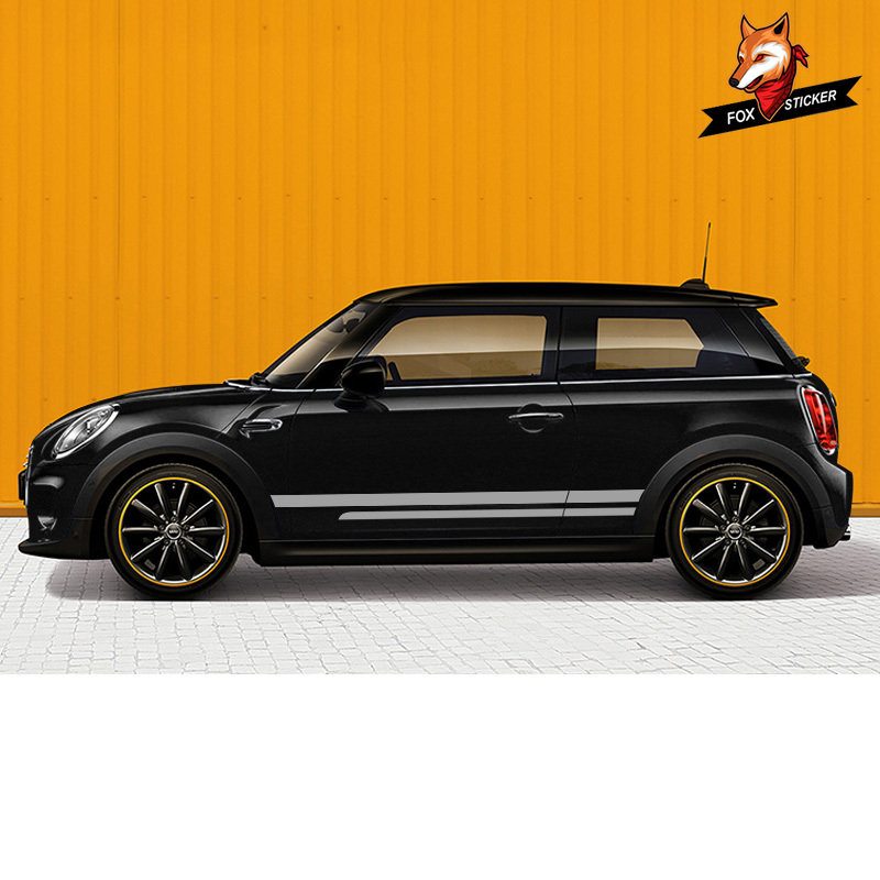2cm X 10m Gloss Black Vinyl Car Door Waistline Trim Sticker – DIY For Mini Cooper