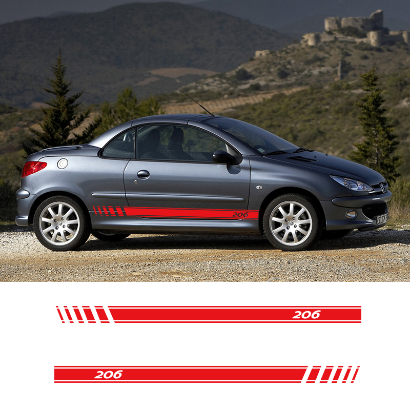 Car Vinyl Auto Side Stripes Sticker Car Door Decals Graphics Side ...