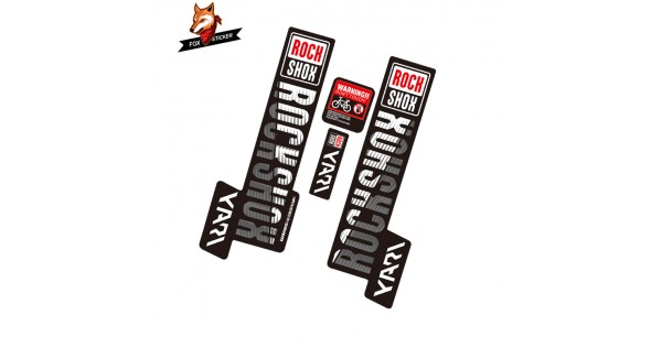 Stickers Fourche RockShox Ecoshirt - Design Troy Lee Designs - Rouge/Argenté - Vinyle Haute Qualité